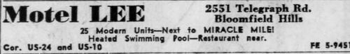 Motel Lee - Sept 1961 Ad